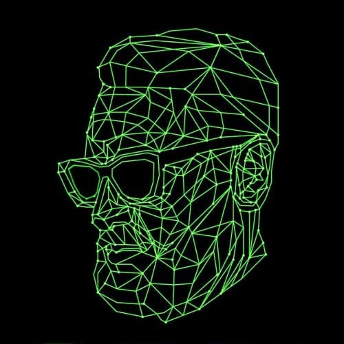 Futuristic DJ portrait