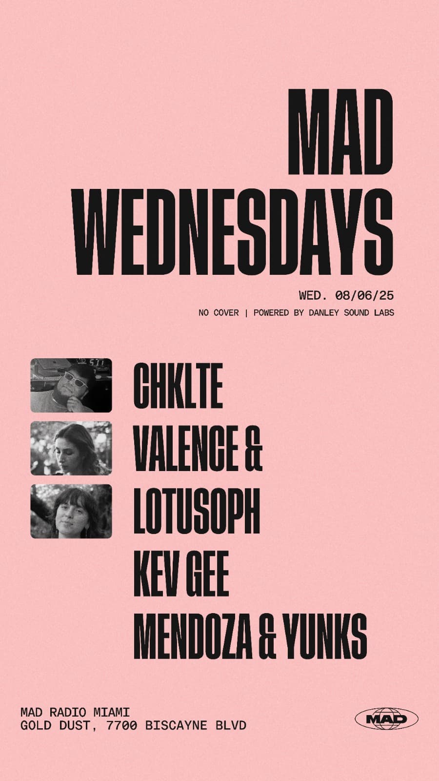 MAD WEDNESDAYS: CHKLTE, Kev Gee, VALENCE & Lotusoph, MENDOZA & YUNKS