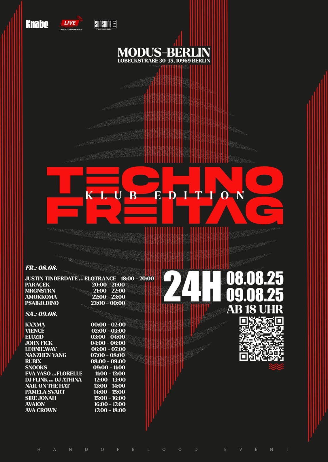 Techno Freitag - Klub Edition w/Paraçek, Justin Tinderdate uvm