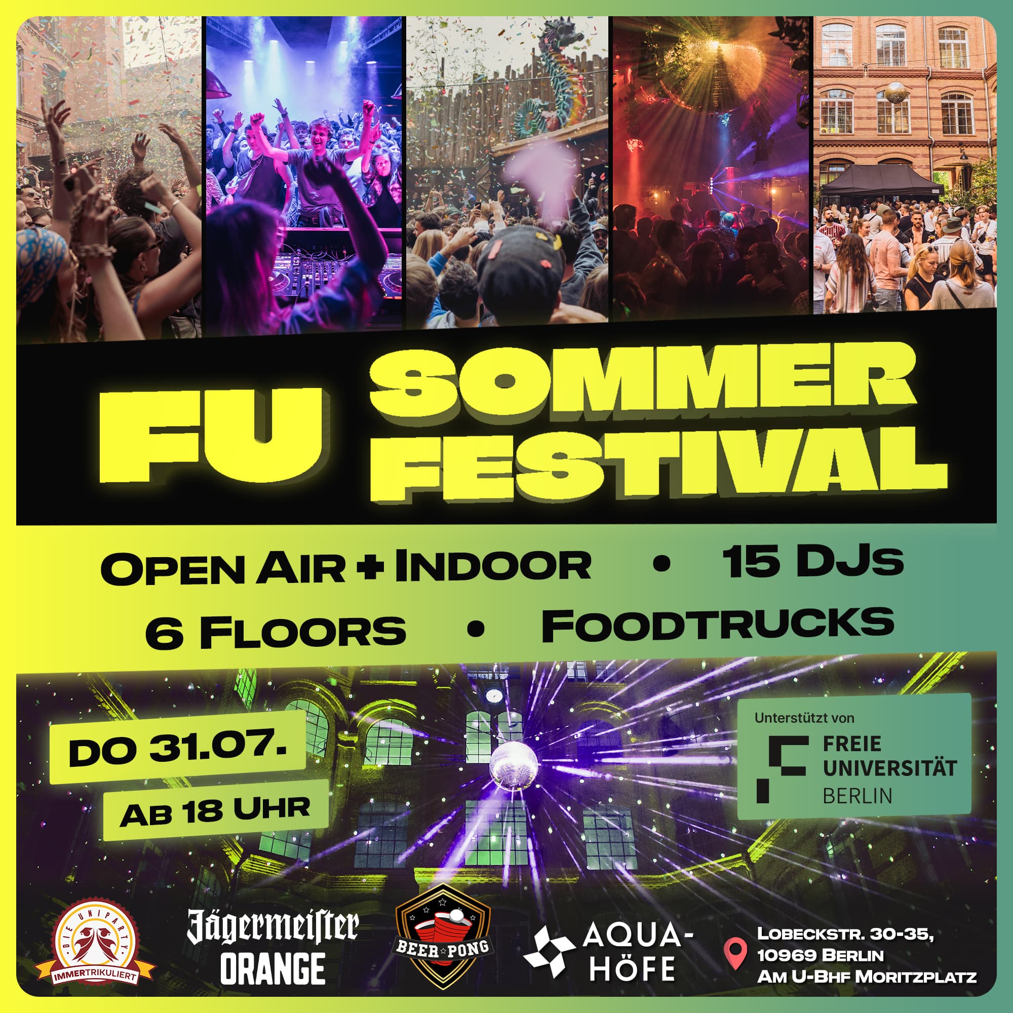 FU Sommerfestival - 6 Floors, 15 DJs
